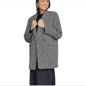 Chevron patterned black & white coat by a new day XS